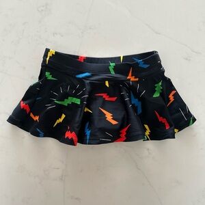 Hanna Andersson Swim Skirt Lightning Bolts Toddler 4 Black Multi Color Summer